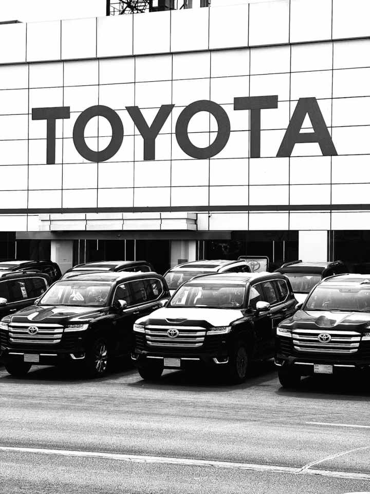 toyota cars parked at dealer building