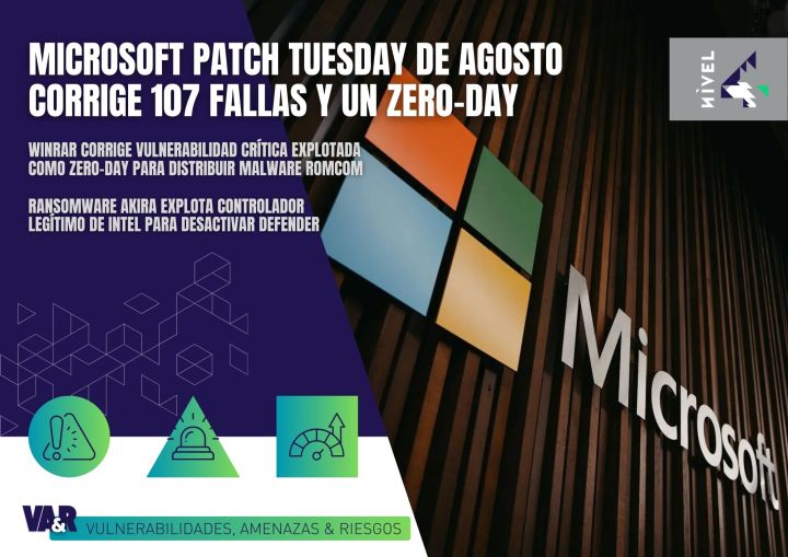 [Vulnerabilidades, Amenazas & Riesgos] Patch Tuesday de agosto corrige 107 fallas y un zero-Day